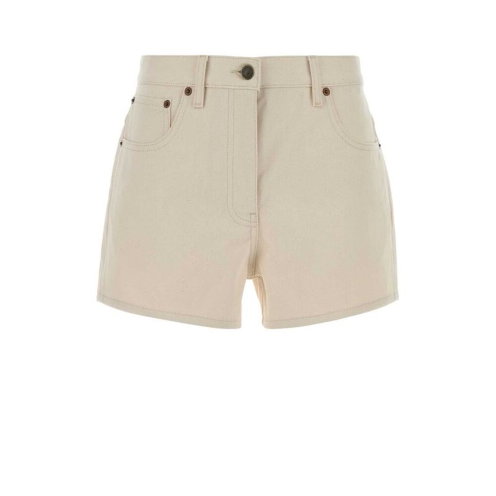 Valentino Garavani Women Ivory Denim Shorts